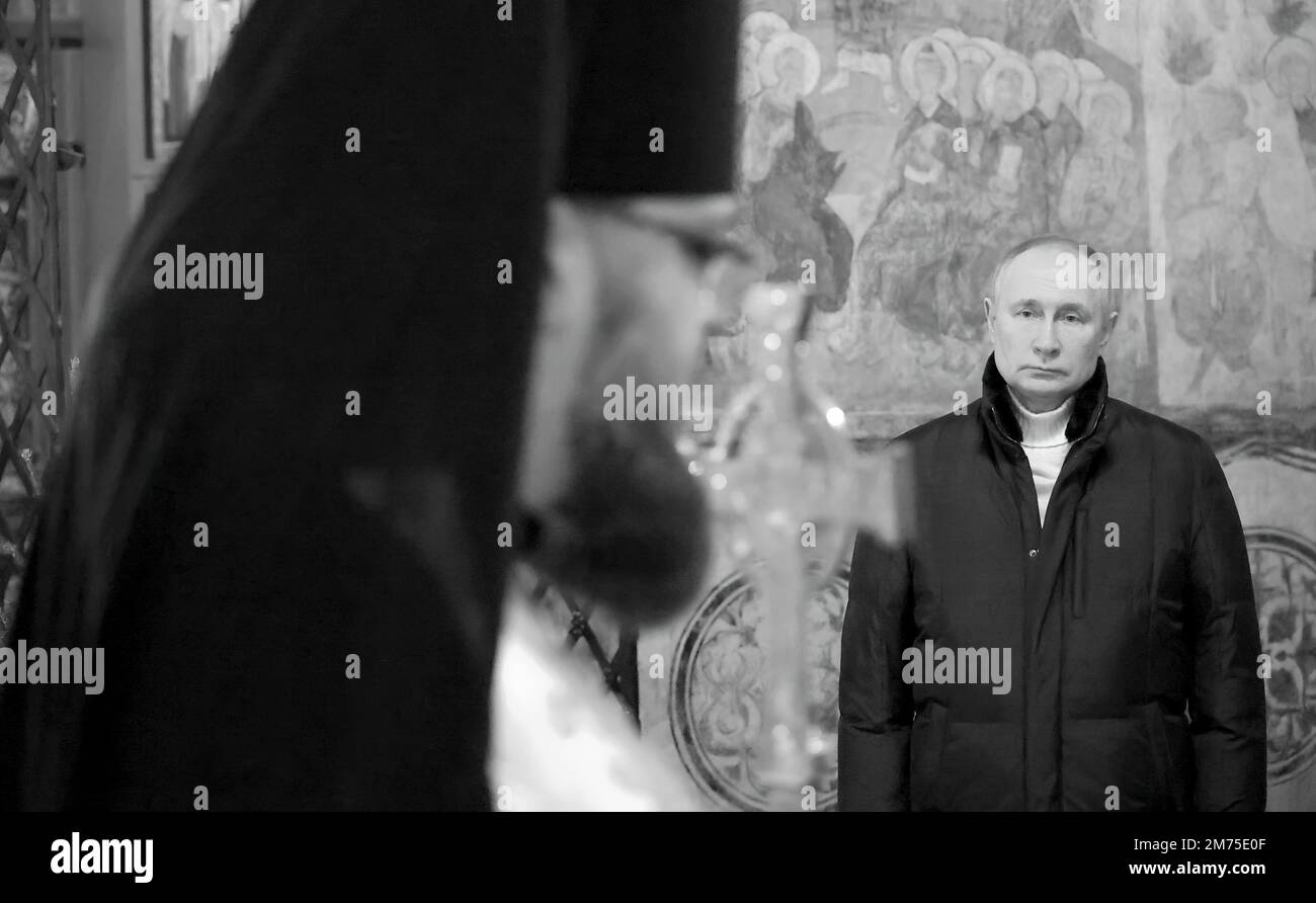 On Orthodox Christmas Eve, Vladimir Putin attended services at the