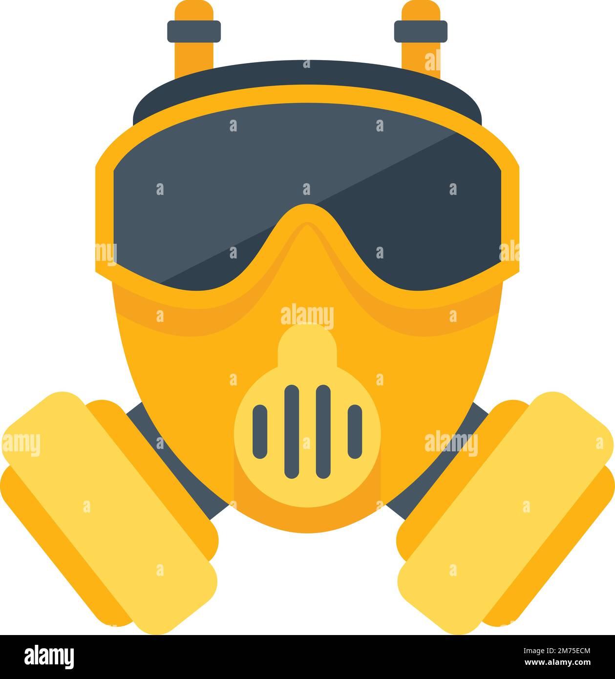 Air gas mask icon flat vector. Chemical respirator. Safety helmet