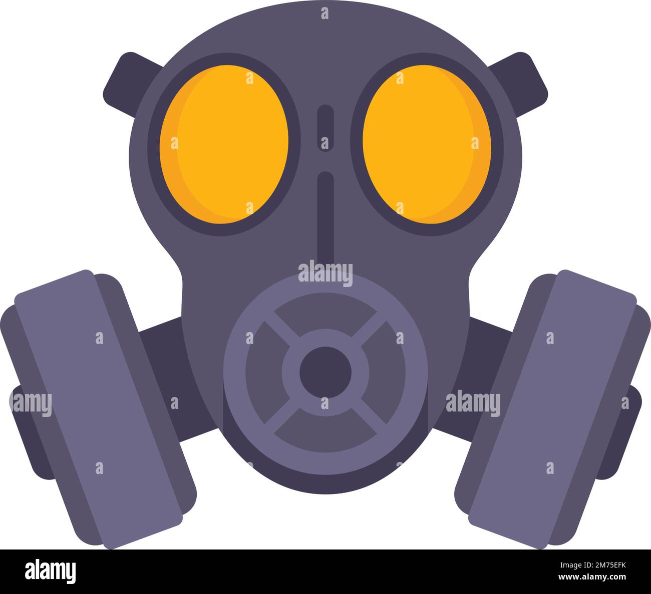 Stencil gas mask icon flat vector. Chemical air. Toxic army isolated