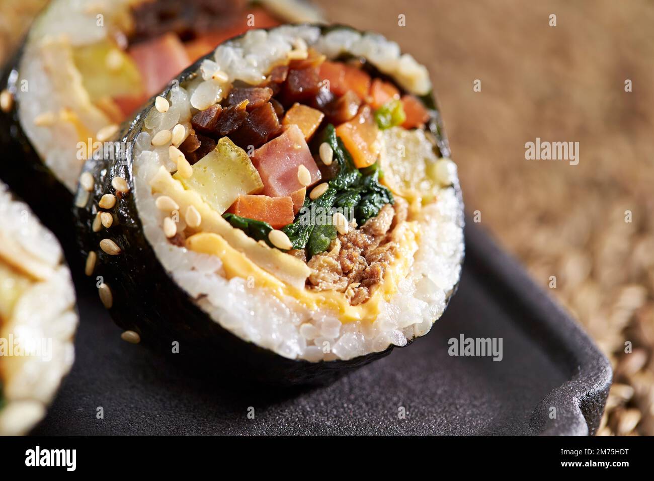 Kimbap, Cheese Vegetable Gimbap on a Plate Stock Photo Alamy