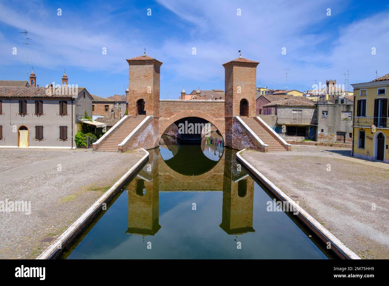 Trepponti Bridge, Comacchio, Emilia-Romagna, Italy Stock Photo