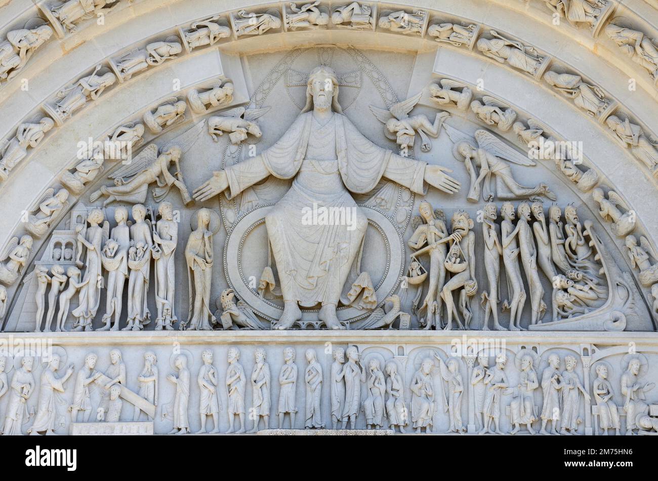 Tympanum of the early Gothic basilica of Sainte-Marie-Madeleine, Last ...