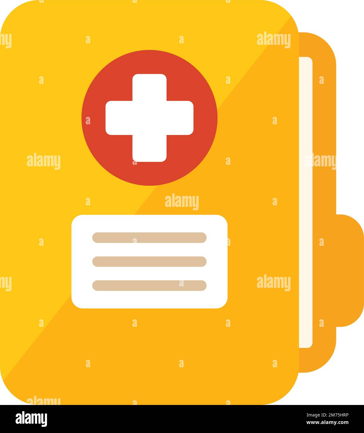 Medical folder icon flat vector. Family doctor. Hospital patient
