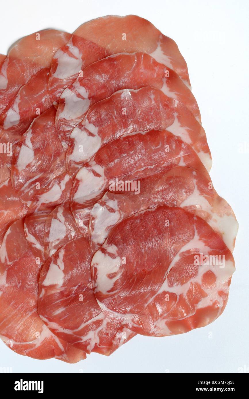 Coppa, sausage made from pork neck, Italian speciality Stock Photo