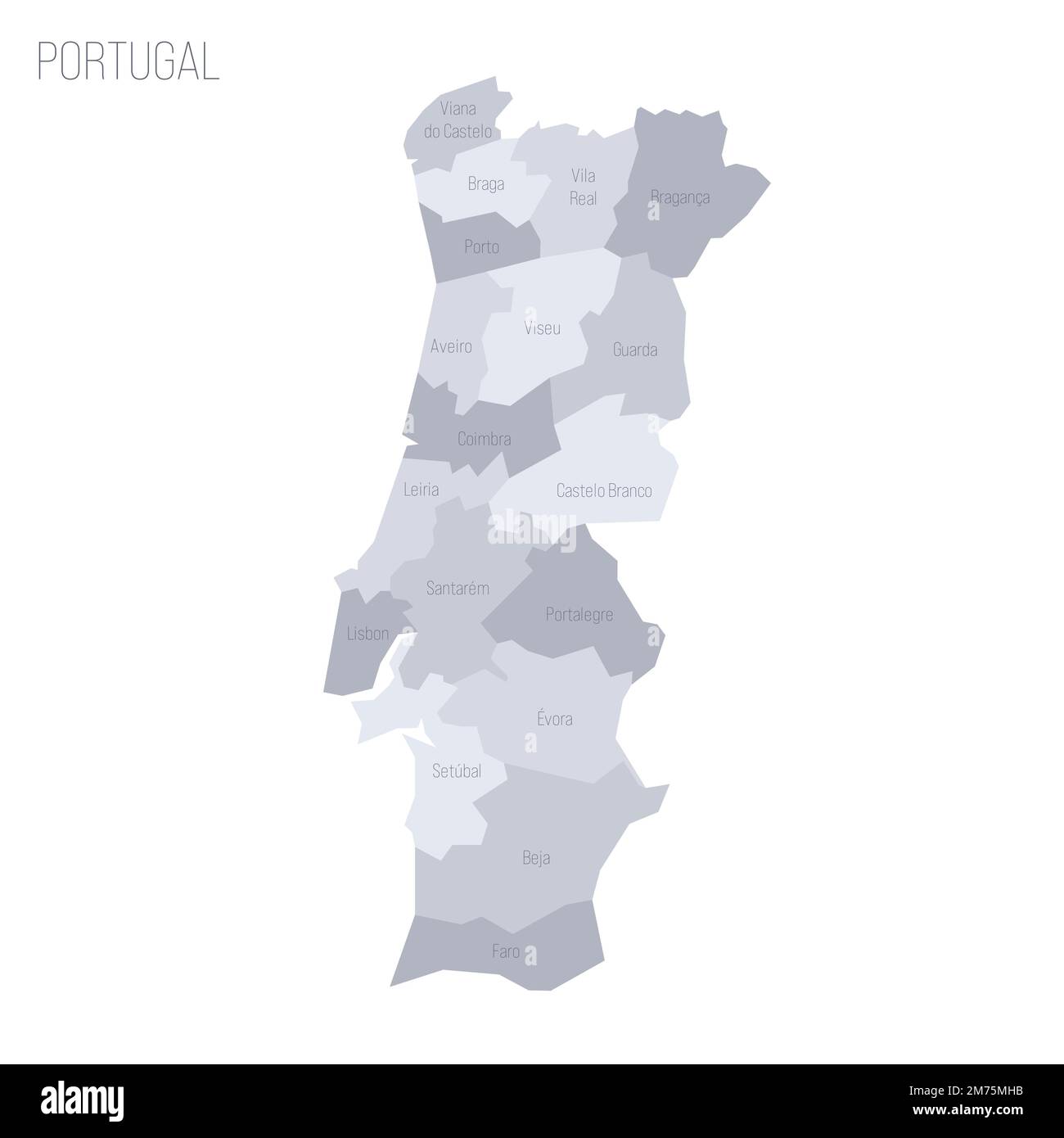 Algarve Portugal Map In Grey Royalty Free SVG, Cliparts, Vectors