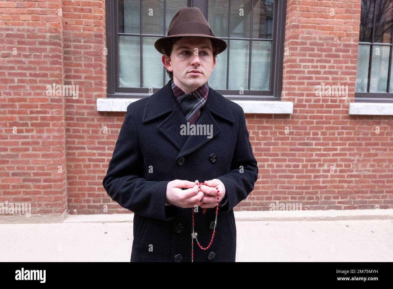 New York, New York, USA. 7th Jan, 2023. A pro-life demonstrator appears during a monthly protest before converging on the planned parenthood office on Mott and Bleeker Streets in New York. (Credit Image: © Brian Branch Price/ZUMA Press Wire) Credit: ZUMA Press, Inc./Alamy Live News Stock Photo