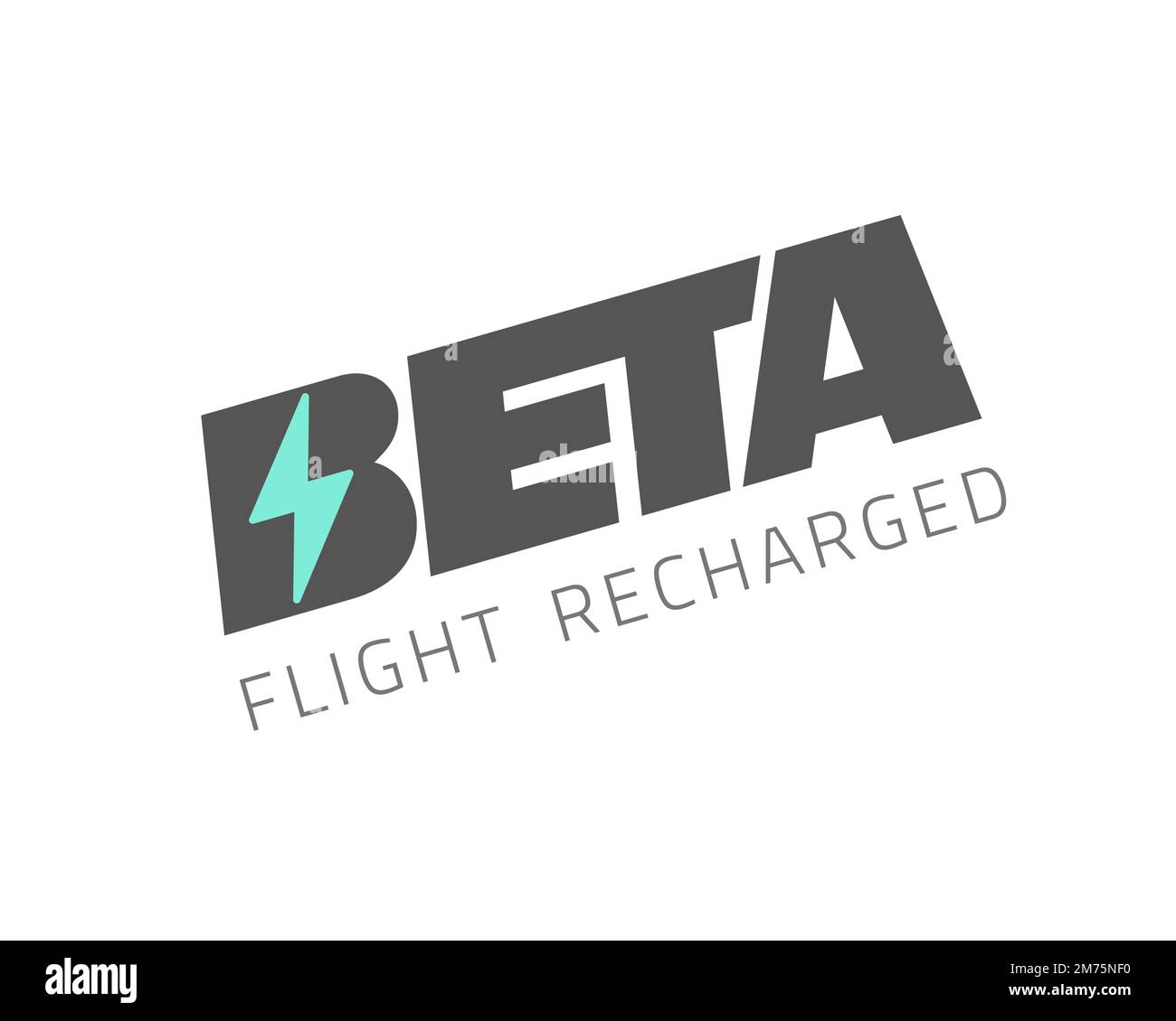 Beta Technologies, rotated logo, white background Stock Photo