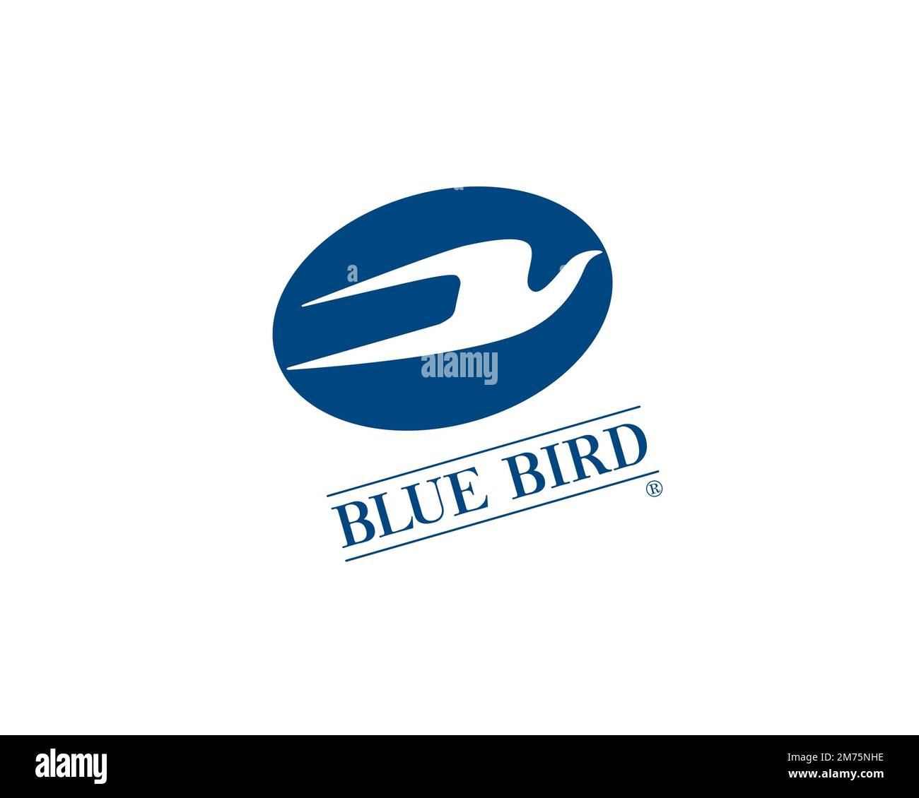 Blue Bird Corporation, Rotated Logo, White Background Stock Photo Alamy