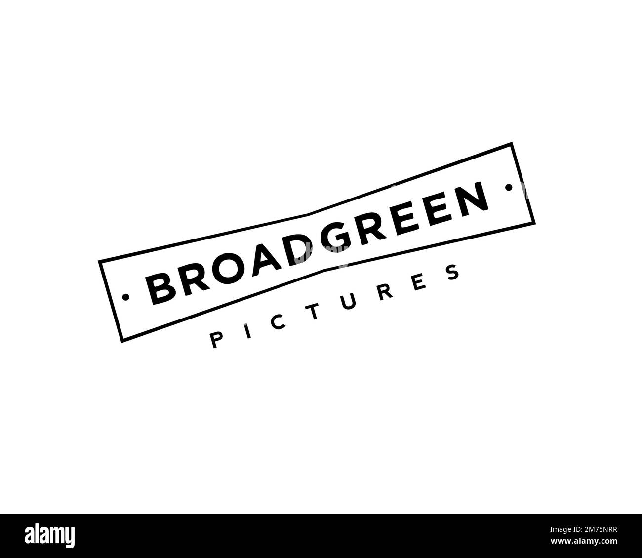 Broad Green Pictures, rotated logo, white background Stock Photo Alamy
