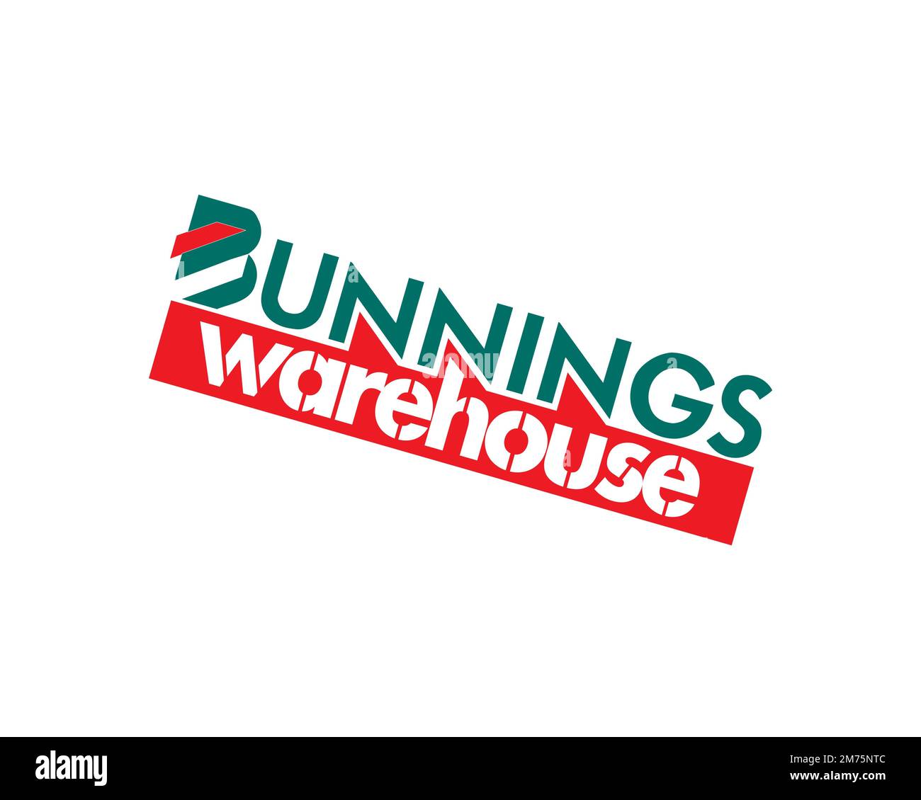 Bunnings Warehouse, Rotated Logo, White Background B Stock Photo Alamy
