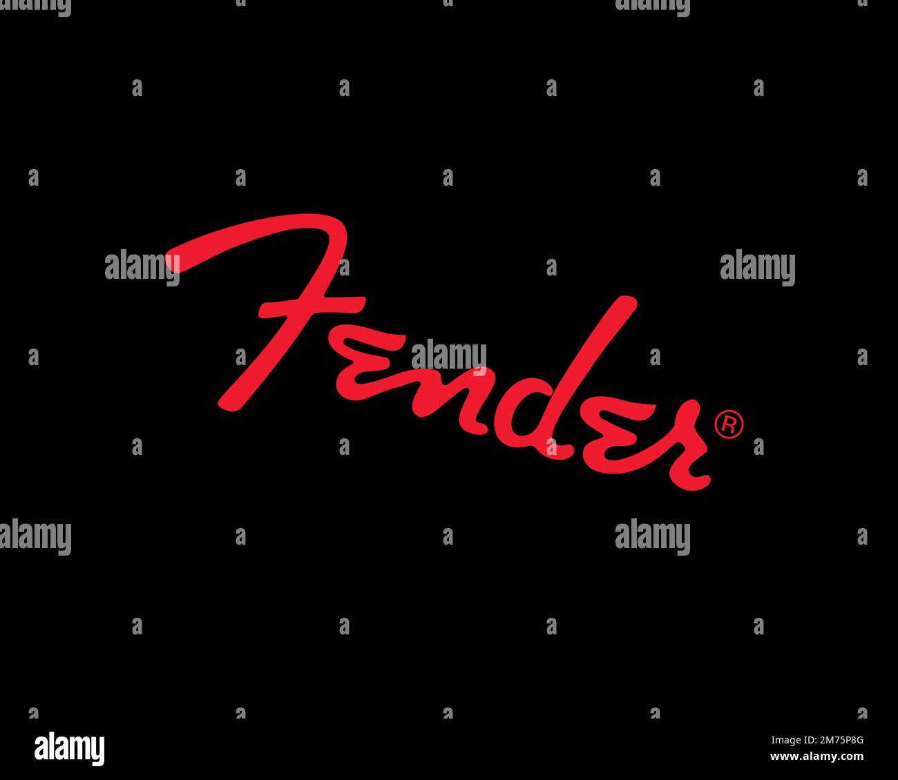Fender Musical Instruments Corporation, Rotated Logo, Black Background