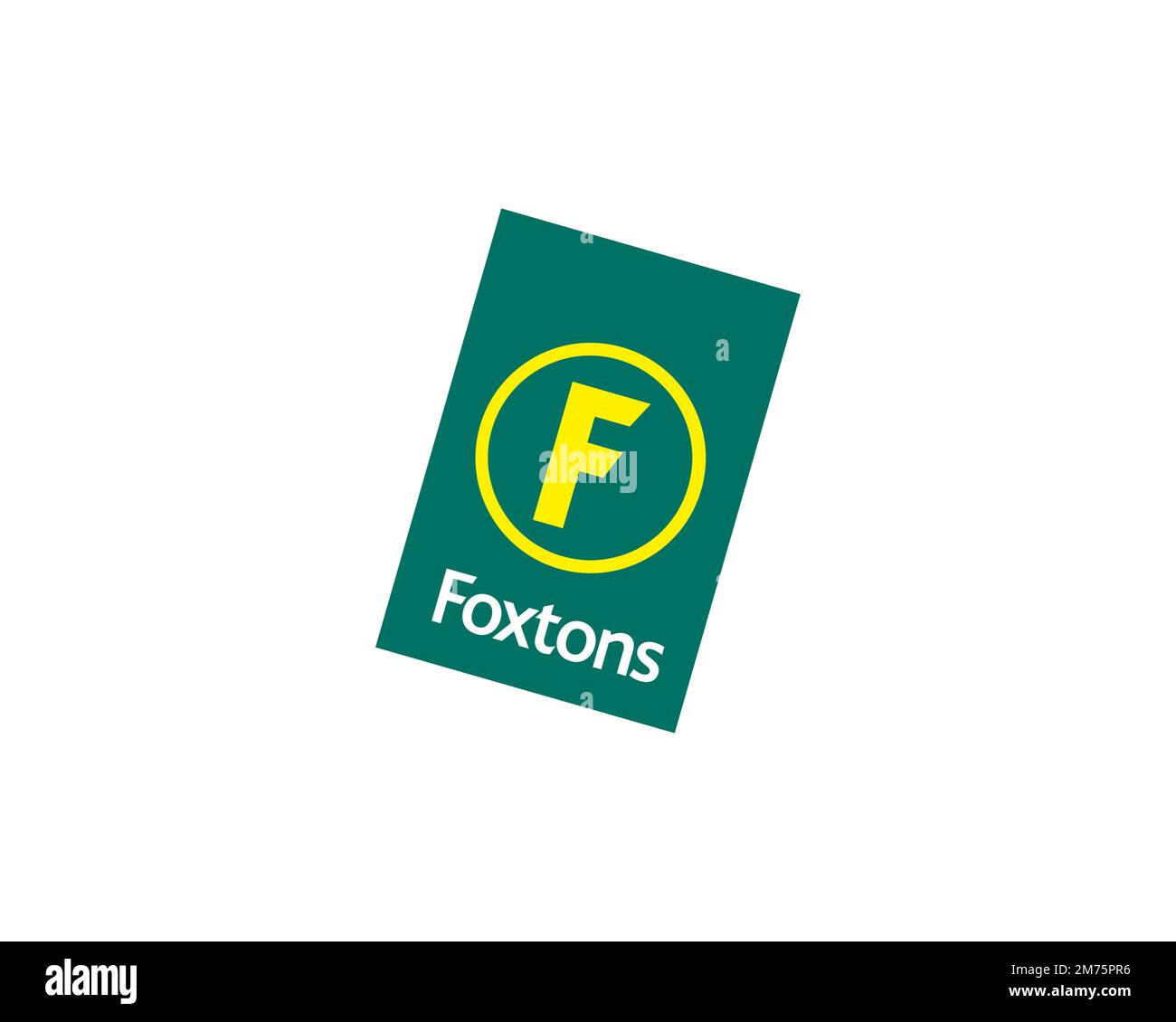 Foxtons, rotated logo, white background B Stock Photo Alamy