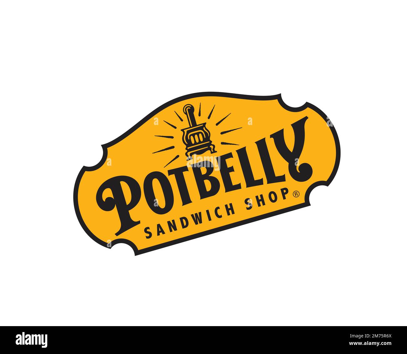 Potbelly Sandwich Shop, Rotated Logo, White Background Stock Photo Alamy