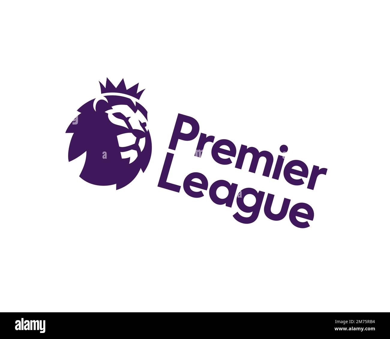 Premier League, Rotated Logo, White Background B Stock Photo