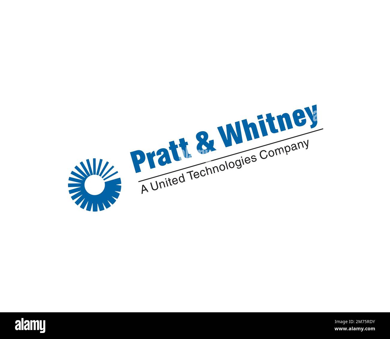 Pratt & Whitney, Rotated Logo, White Background Stock Photo