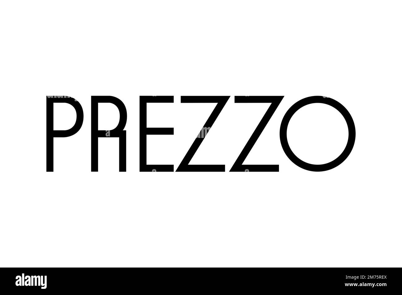 Prezzo restaurant, Logo, White background Stock Photo