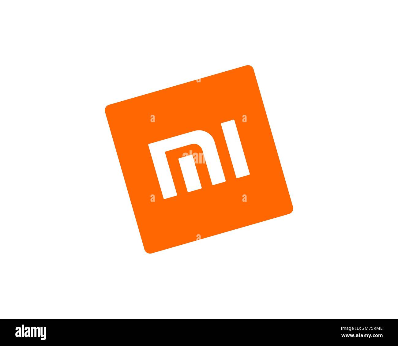 Redmi 1, rotated logo, white background Stock Photo