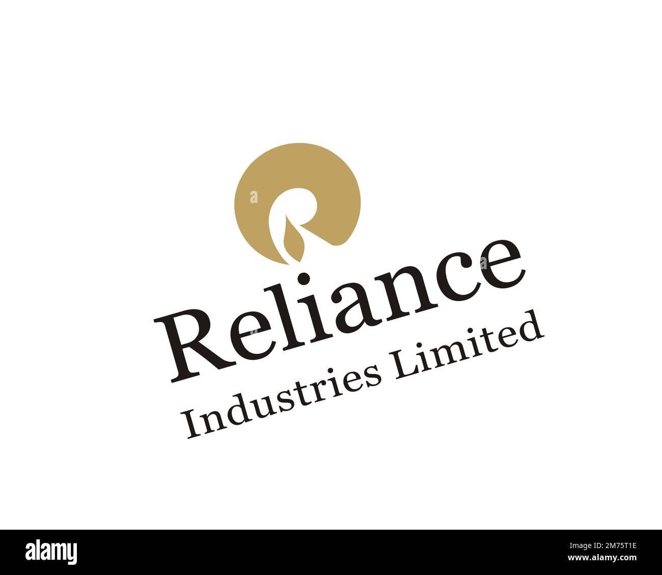 Reliance Industries Limited, Rotated Logo, White Background Stock Photo
