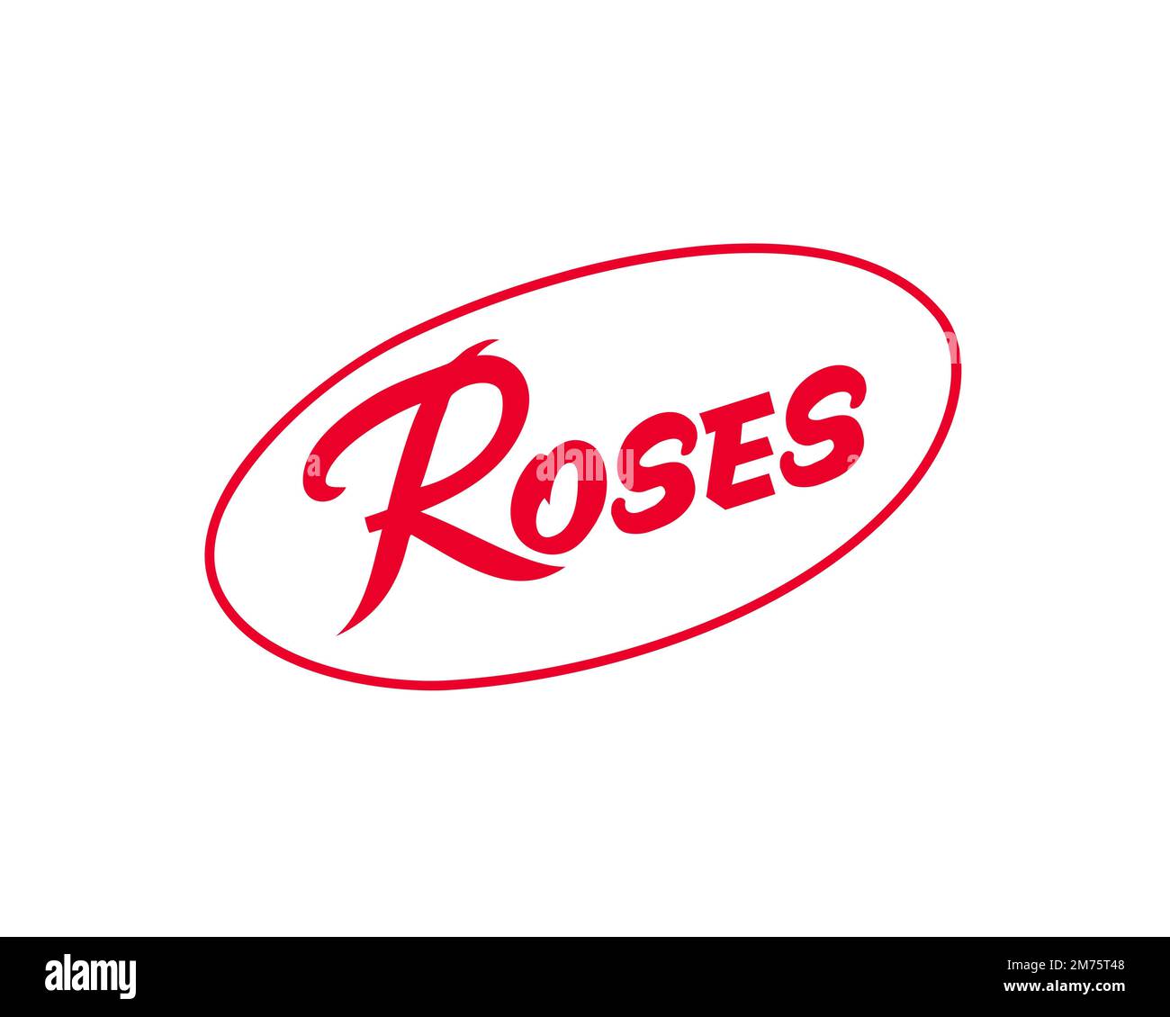 Roses store, rotated logo, white background Stock Photo - Alamy