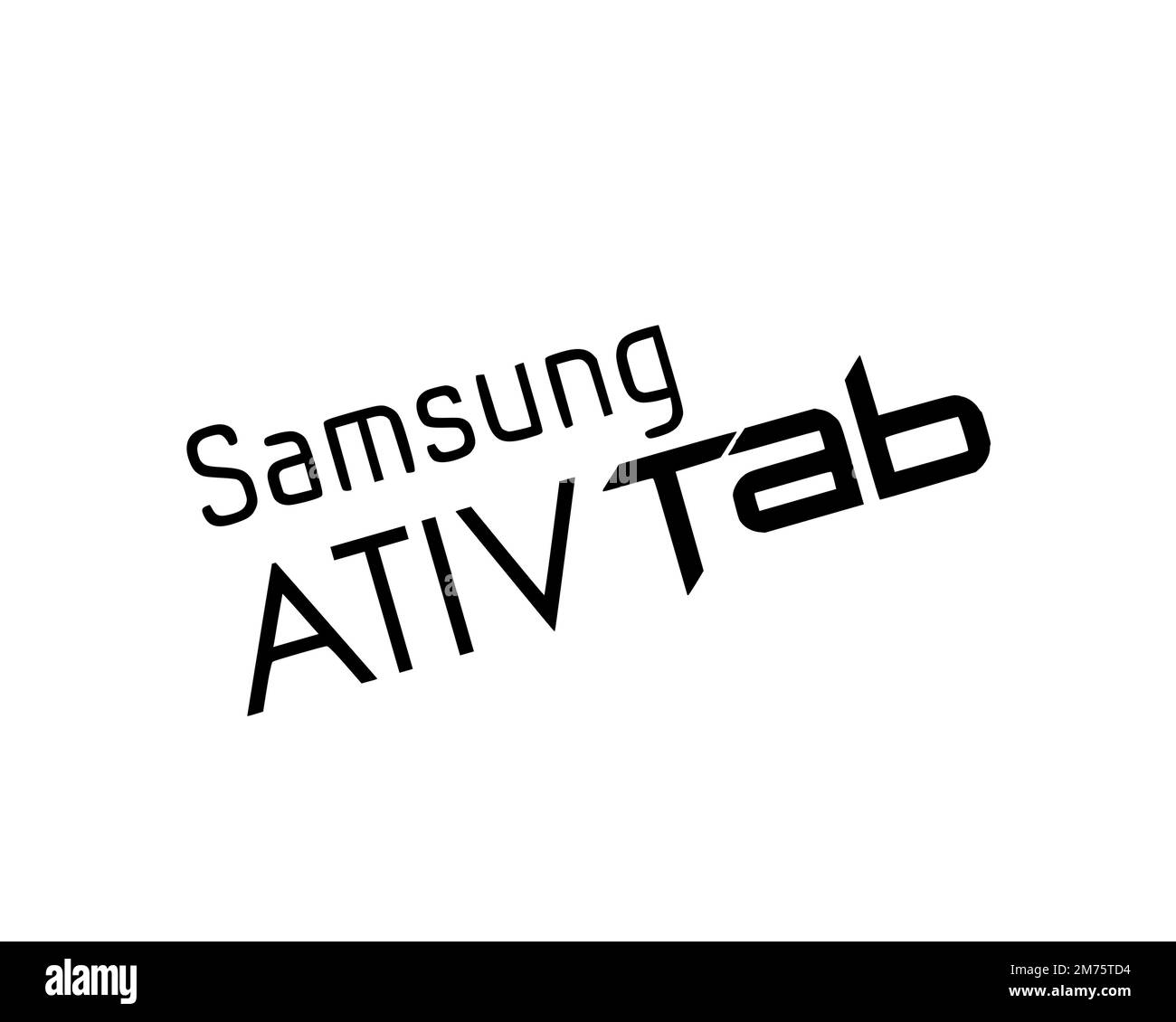 Samsung Ativ Tab, Rotated Logo, White Background Stock Photo