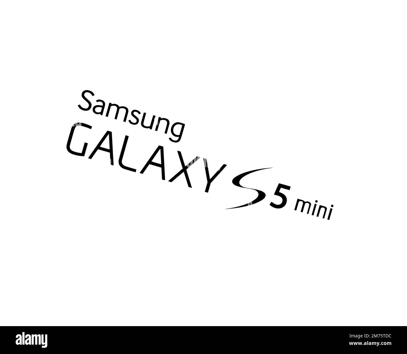 Samsung Galaxy S5 Mini, Rotated Logo, White Background B Stock Photo