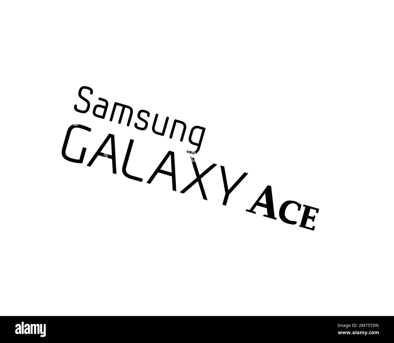Samsung Galaxy Ace, Rotated Logo, White Background B Stock Photo