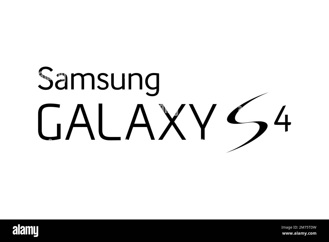 Samsung Galaxy S4, Logo, White Background Stock Photo