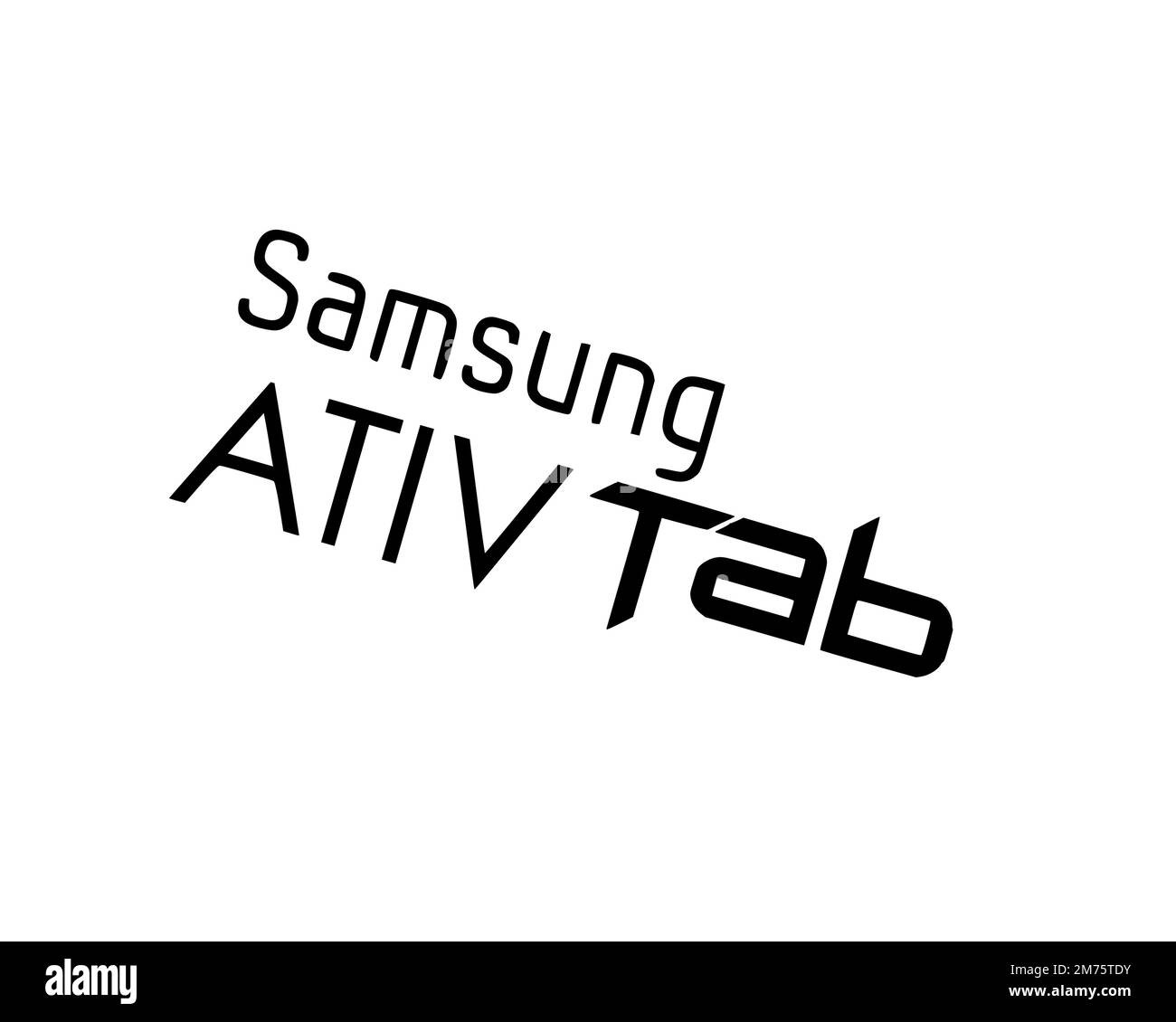 Samsung Ativ Tab, Rotated Logo, White Background B Stock Photo