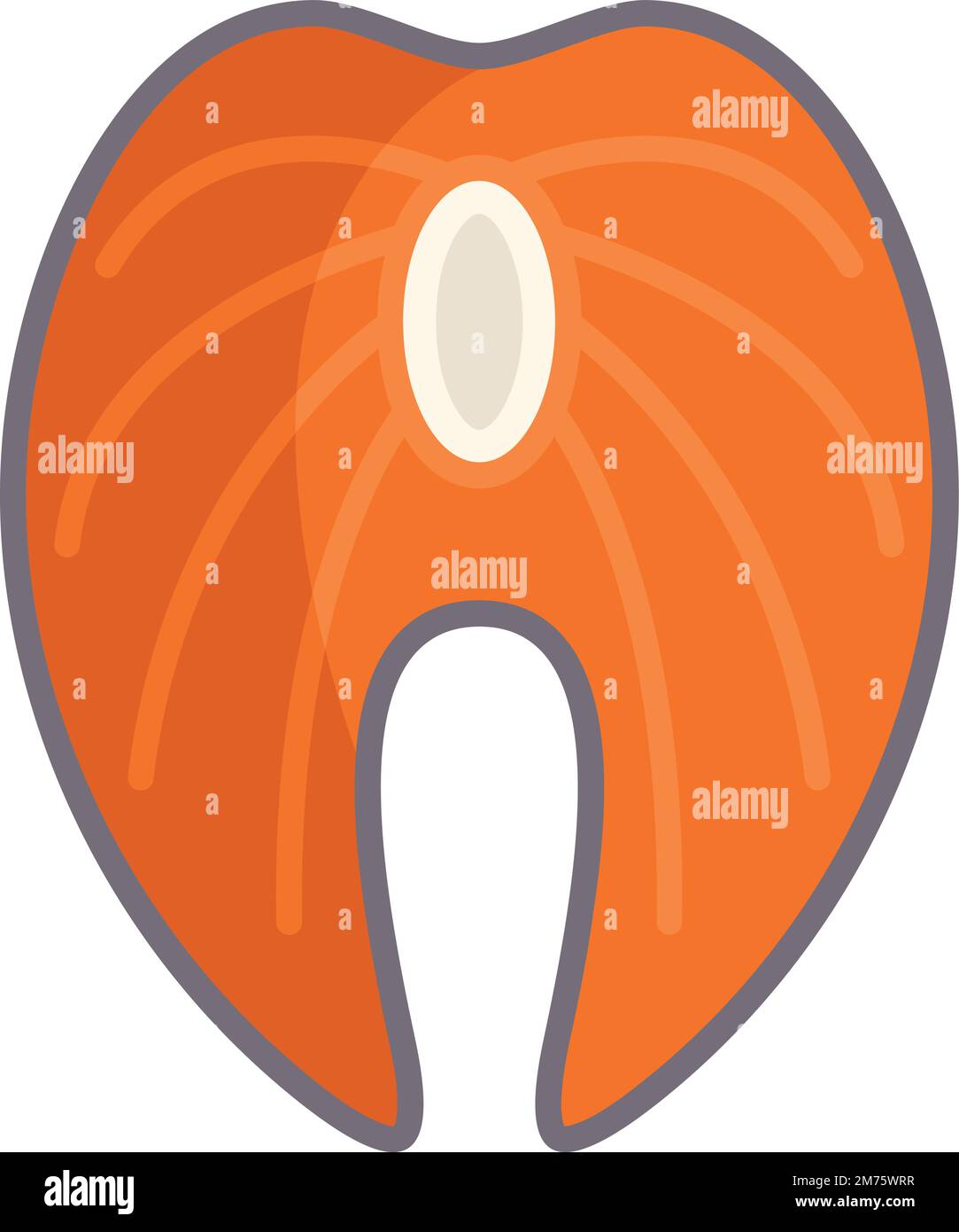Fresh sea fish icon flat vector. Seafood food. Water animal isolated ...