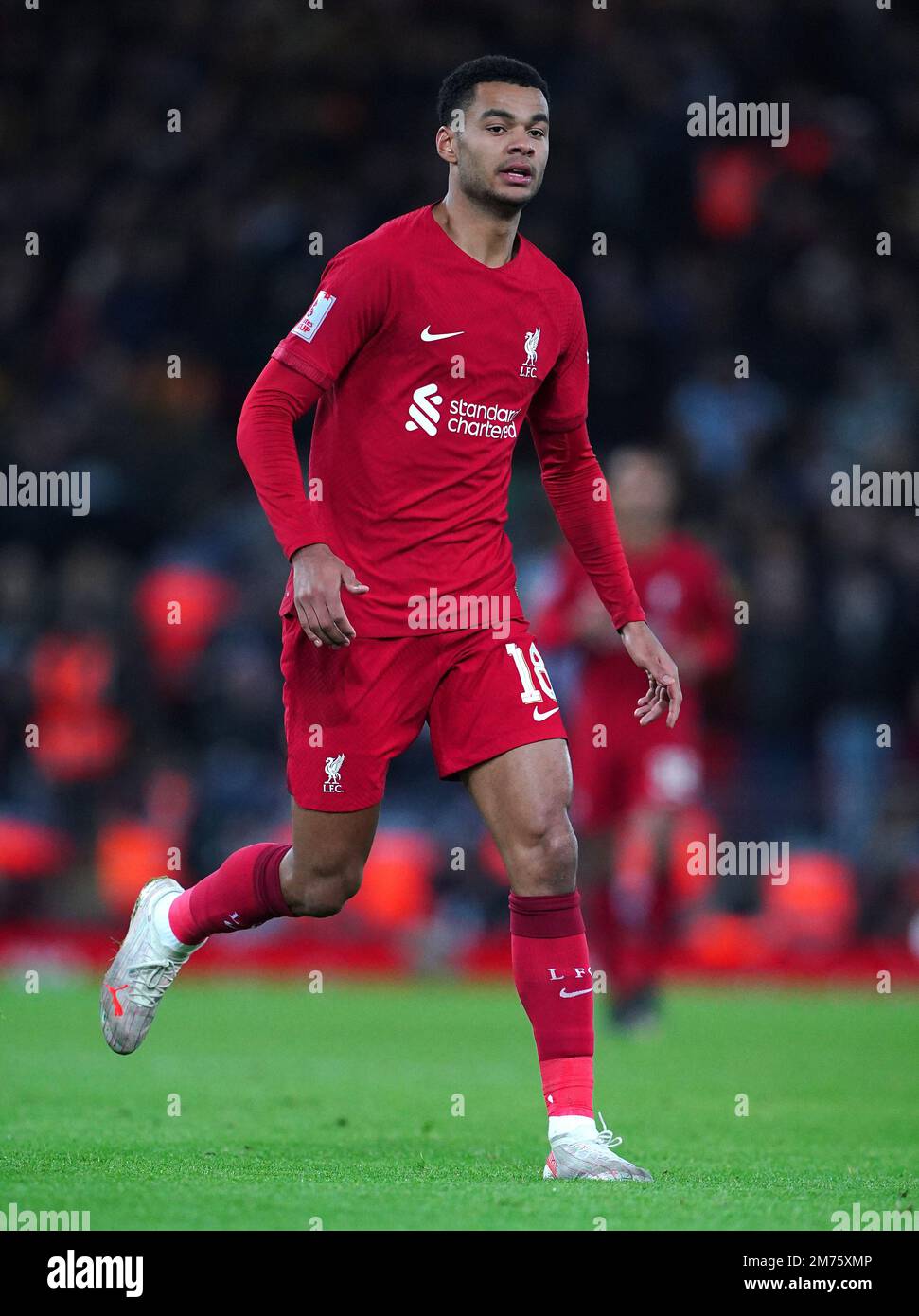 Liverpool's Cody Gakpo during the Emirates FA Cup third round match at the Anfield, Liverpool. Picture date: Saturday January 7, 2023. Stock Photo