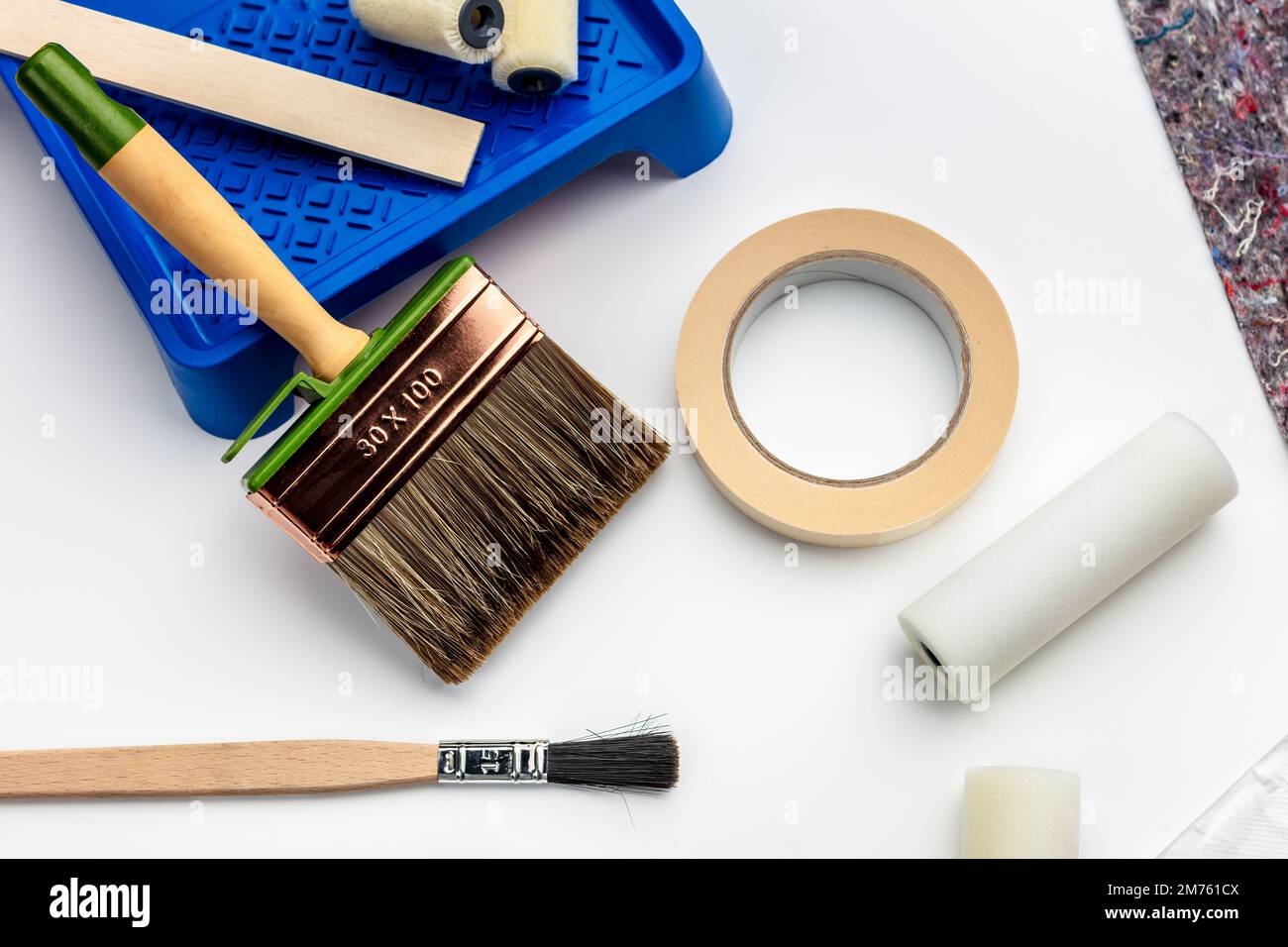 tools for painting on white background Stock Photo