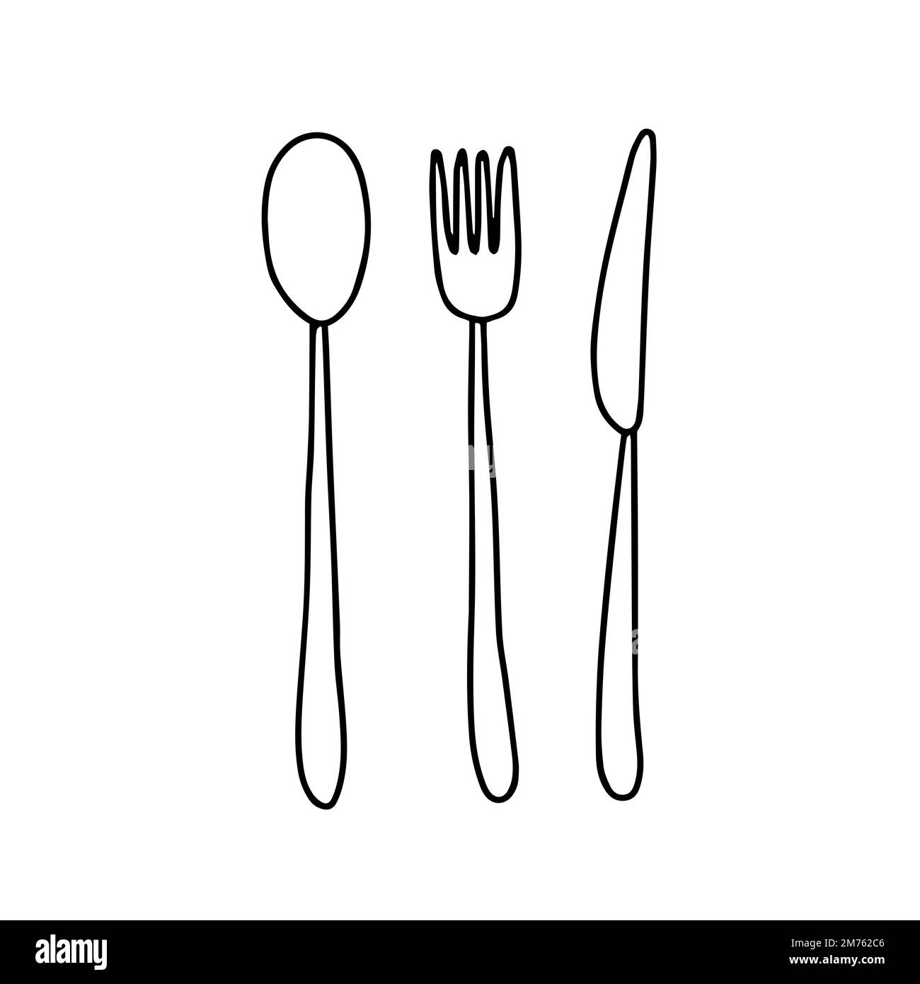 eco friendly cutlery set doodle Stock Vector Image & Art Alamy