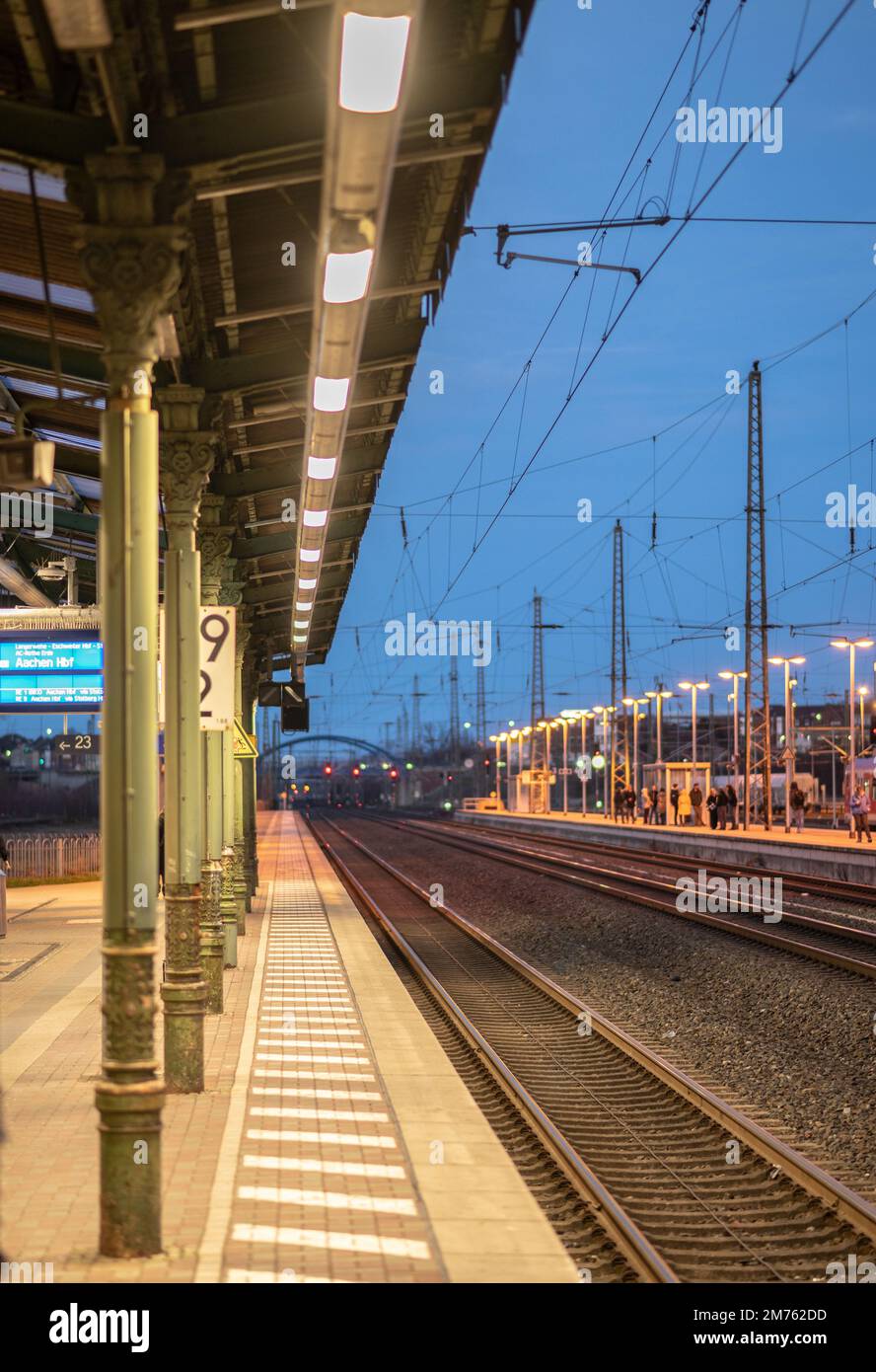 Düren January 2023: Düren train station is located north in the center of Düren and is the largest train station in the city and district of Düren. It Stock Photo