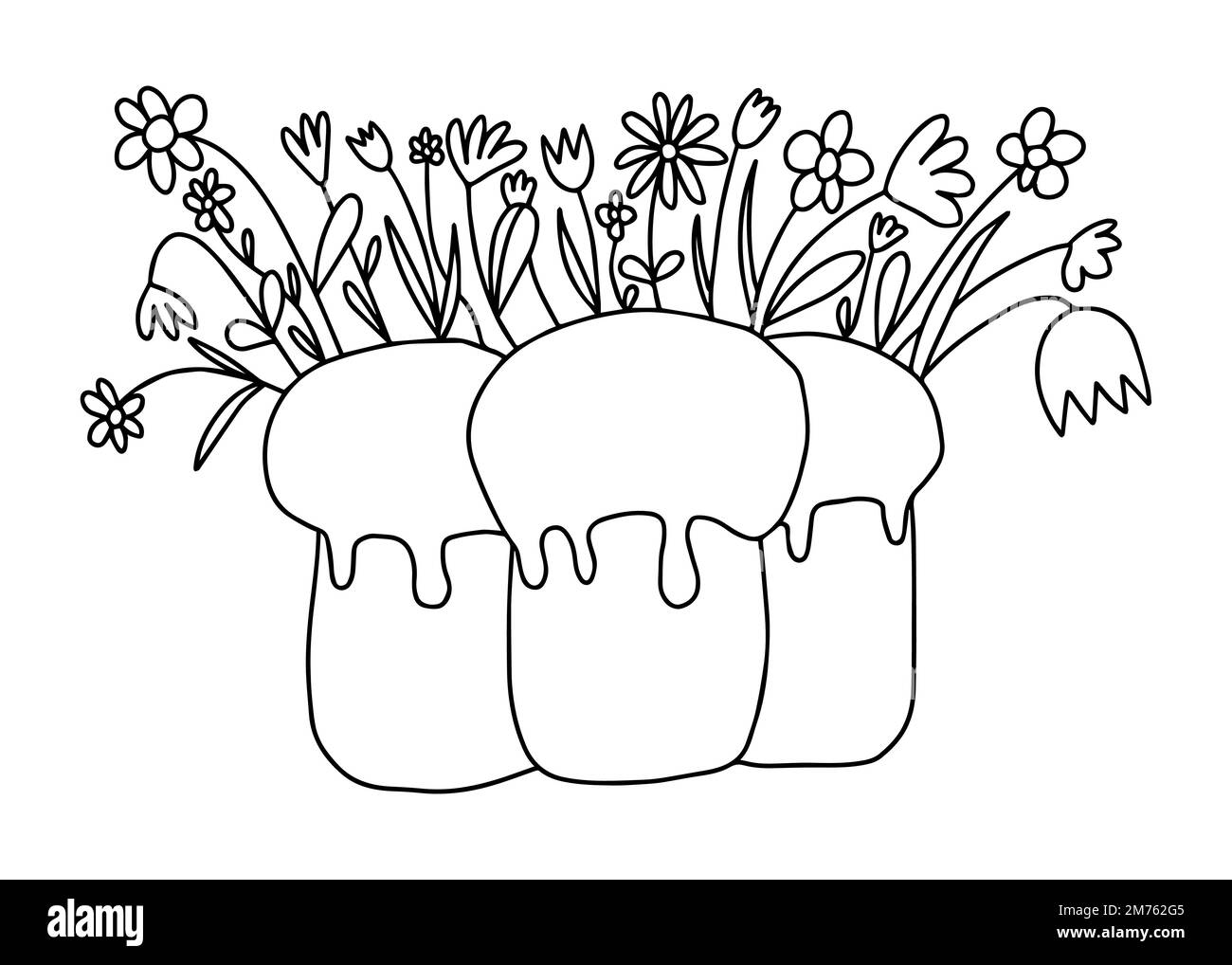 Happy Easter coloring page Stock Vector