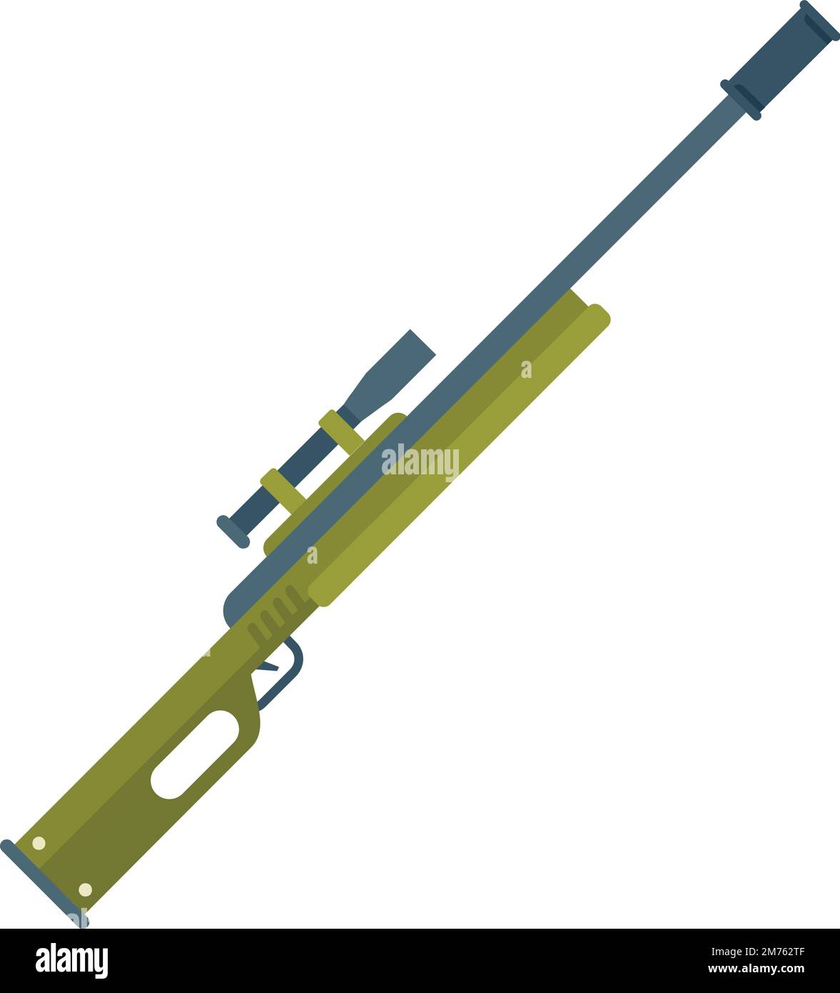 Sniper rifle icon flat vector. Weapon gun. Army pistol isolated Stock Vector