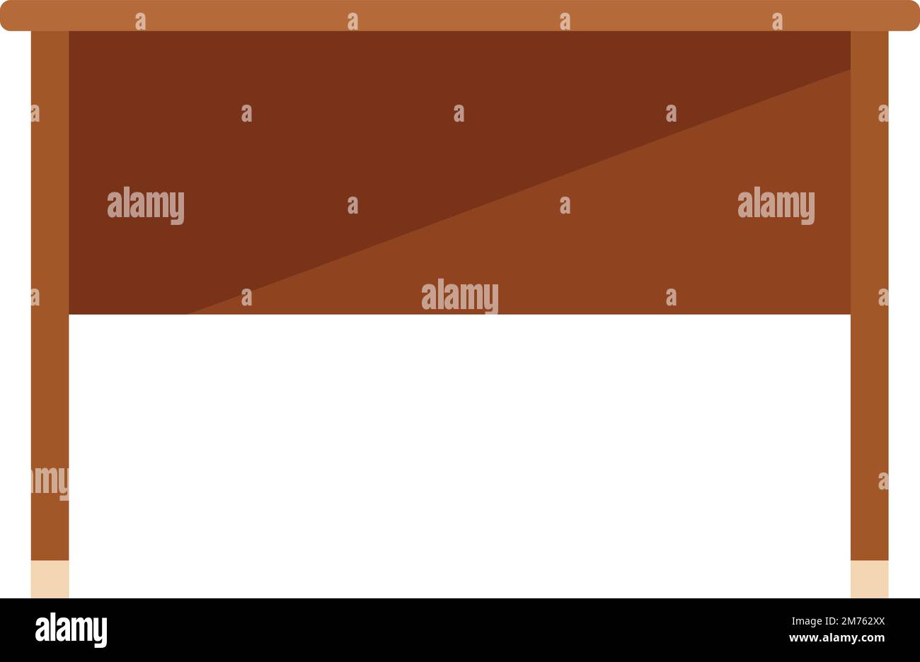 Interior table icon flat vector. Wood desk. Leg object isolated Stock ...