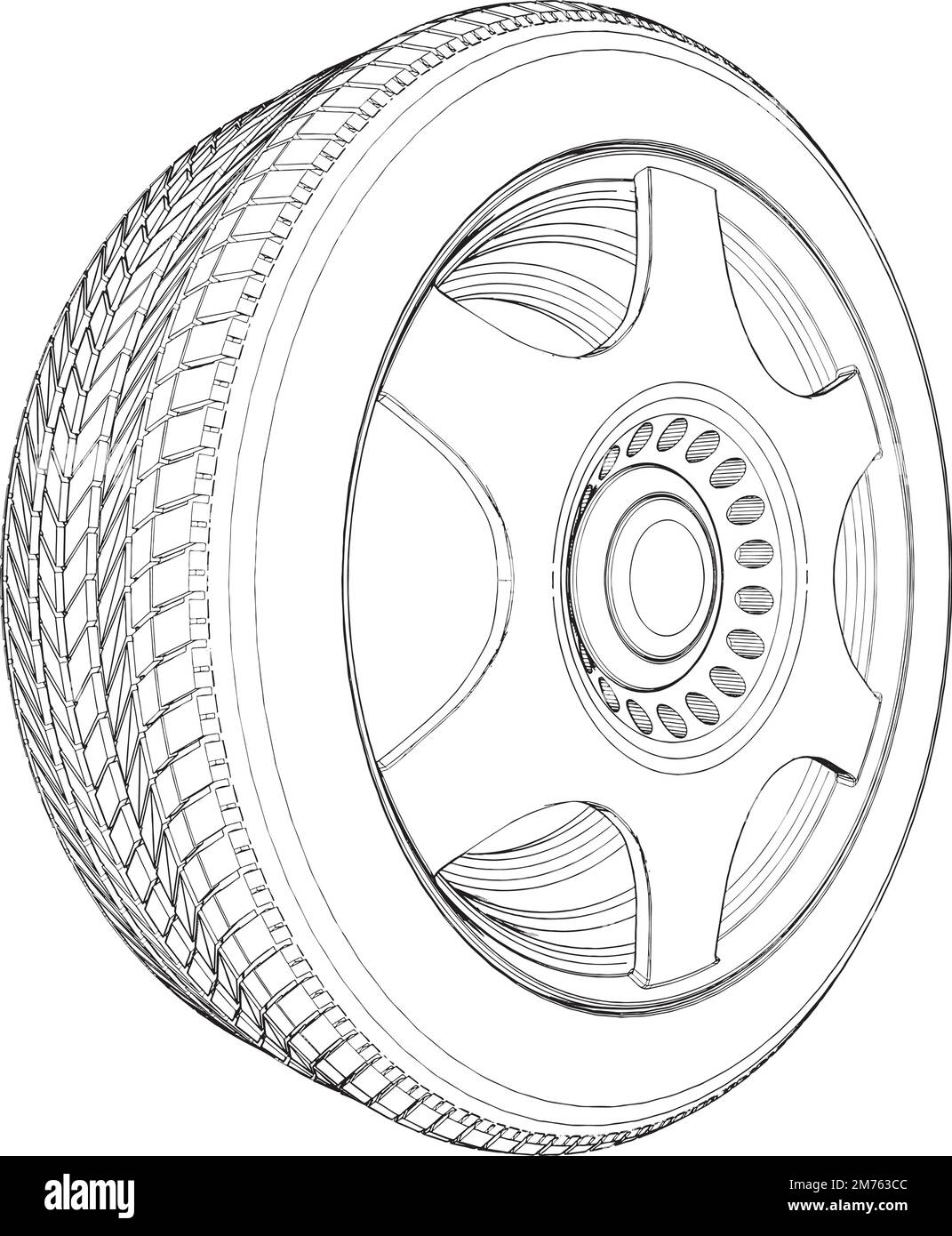 Car Wheel Tire Vector Stock Vector Image & Art Alamy