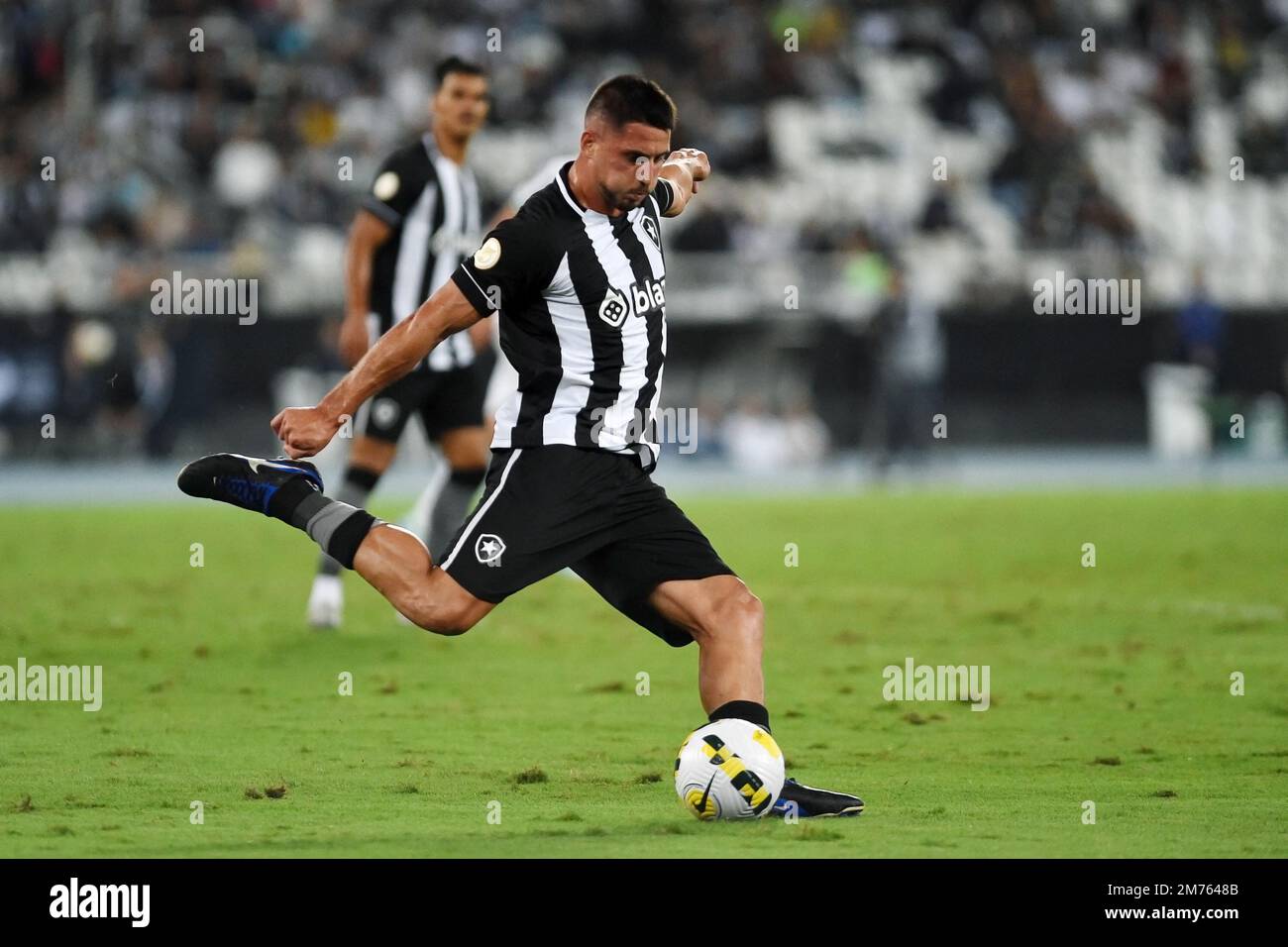 Rio de Janeiro, Brazil,September 17, 2022. Football player of botafogo team, during the game Botafogo x Coritiba for the Brazilian championship, in th Stock Photo