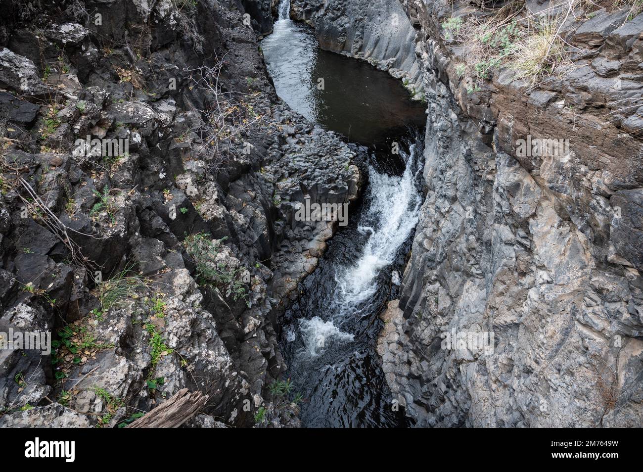 Mountain stream Meshushim. Nahal Meshushim. Rocks in the form of ...