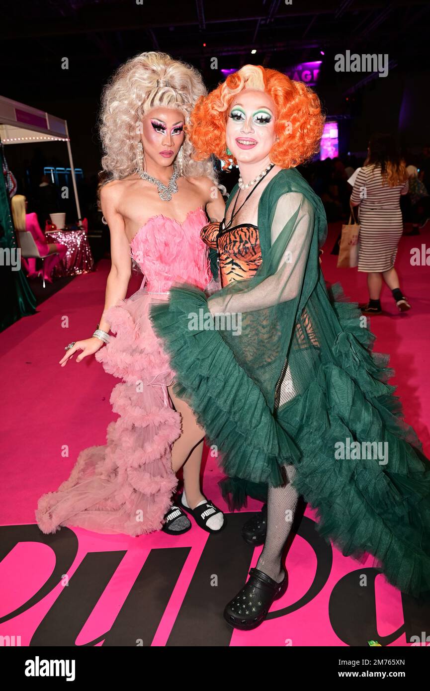 London, UK. 07th Jan, 2023. Miss dynasty and Cynthia Road attends the RuPaul’s DragCon UK