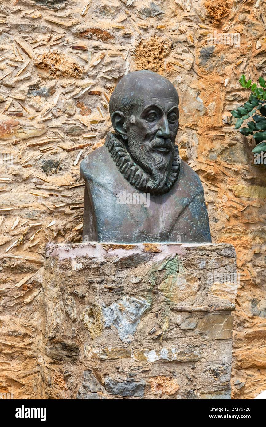 Bust of El Greco, Fodele, Crete Stock Photo
