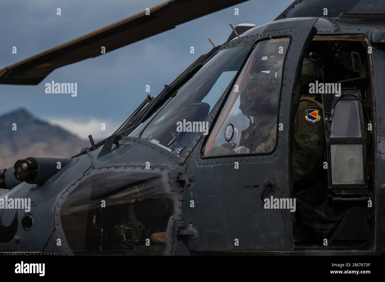 U.S. Air Force pilots assigned to the 55th Rescue Squadron perform ...