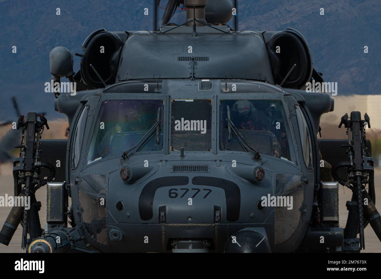 U.S. Air Force pilots assigned to the 55th Rescue Squadron perform ...