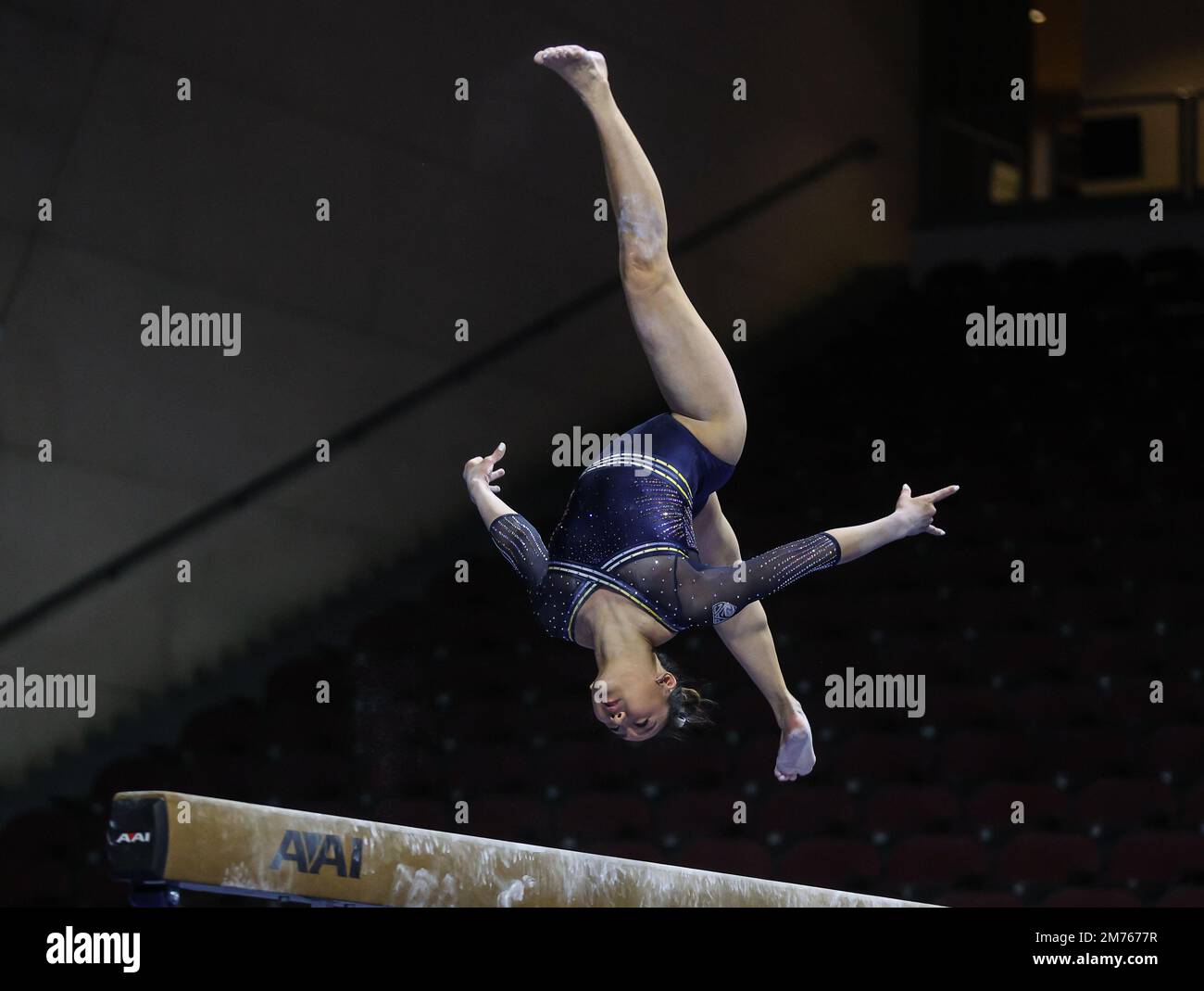 Las Vegas, NV, USA. 7th Jan, 2023. Cal's Andi Li does a flip on the