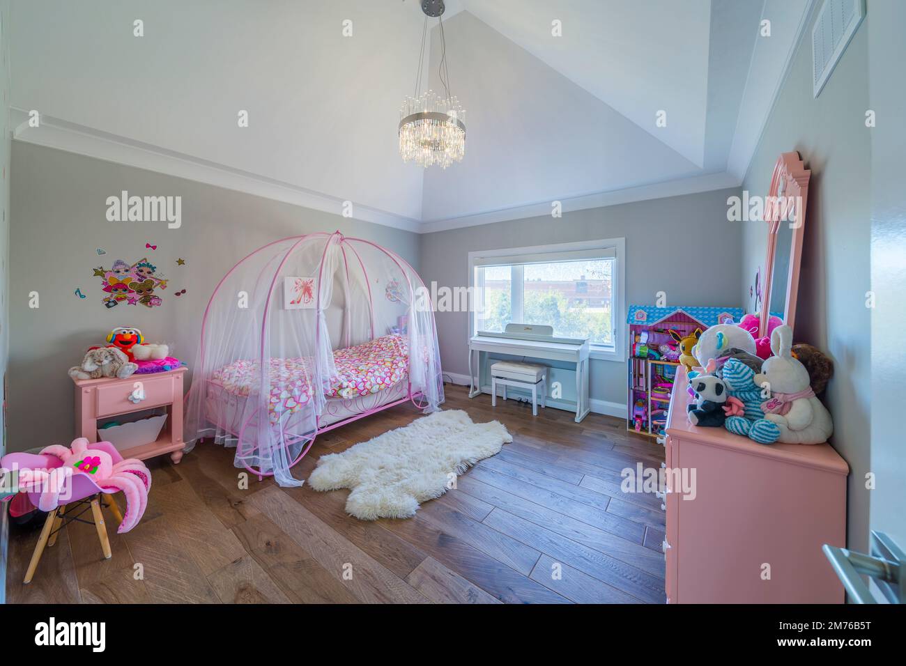 Children living room interior design for girls Stock Photo Alamy