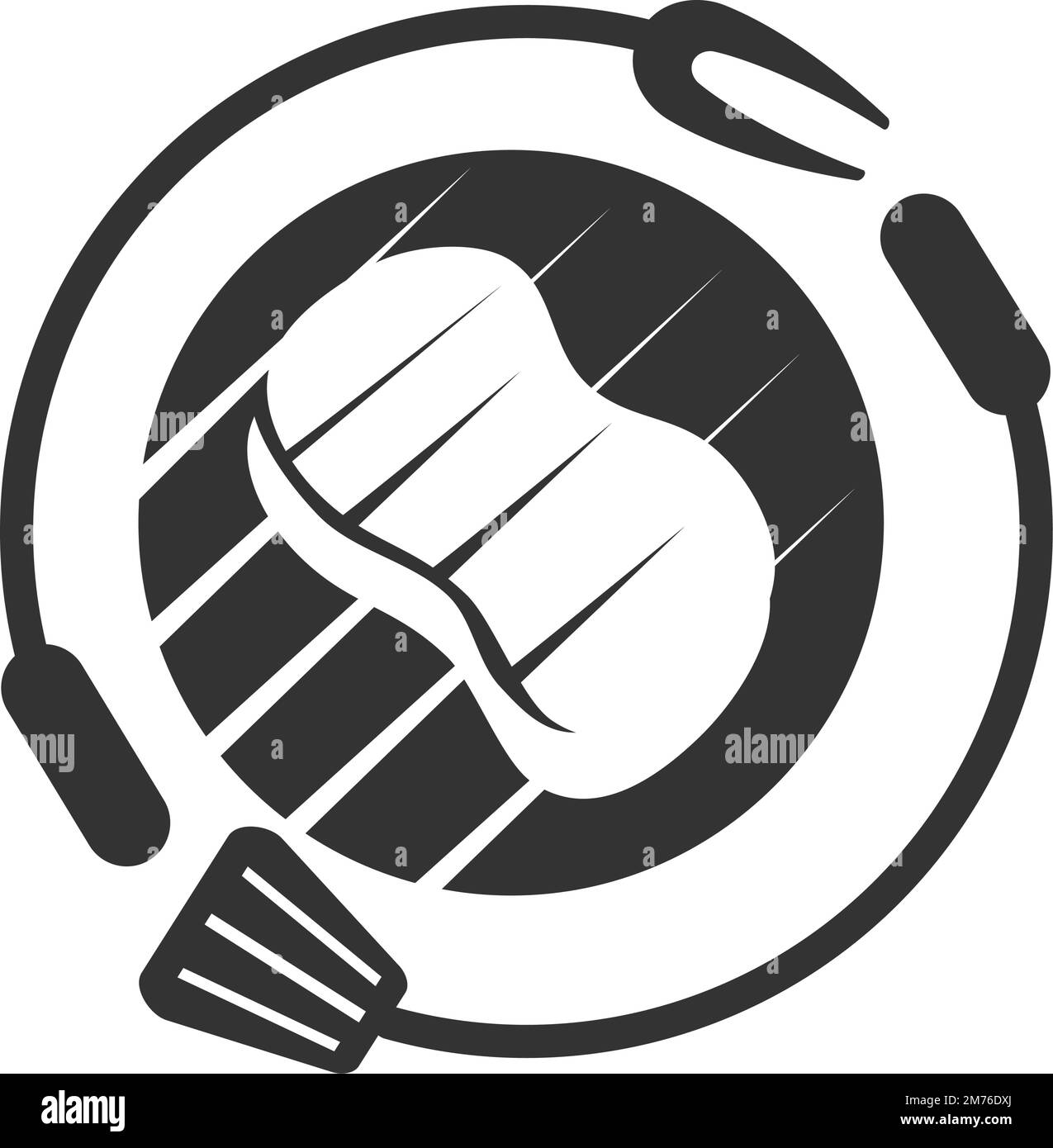 Hot Grill logo template Icon Illustration Brand Identity Stock Vector