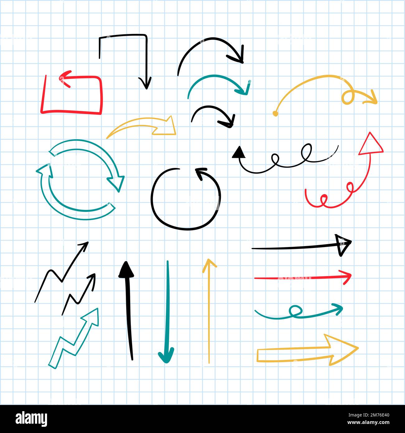 Hand-drawn doodle arrows vector set Stock Vector