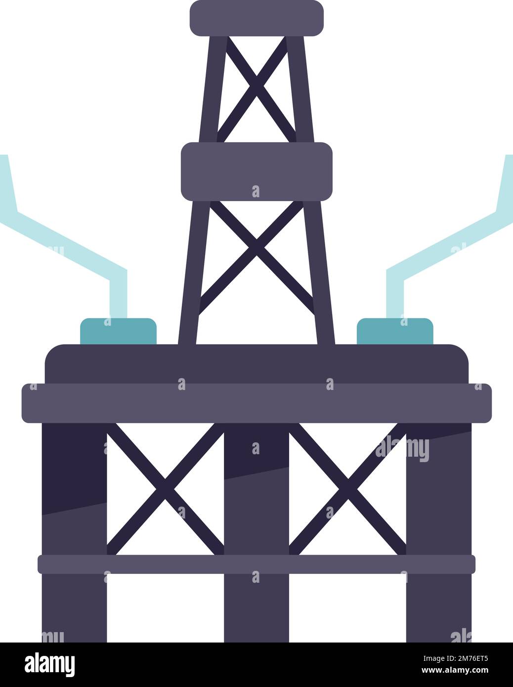 Oil rig icon flat vector. Sea platform. Gas drilling isolated Stock ...