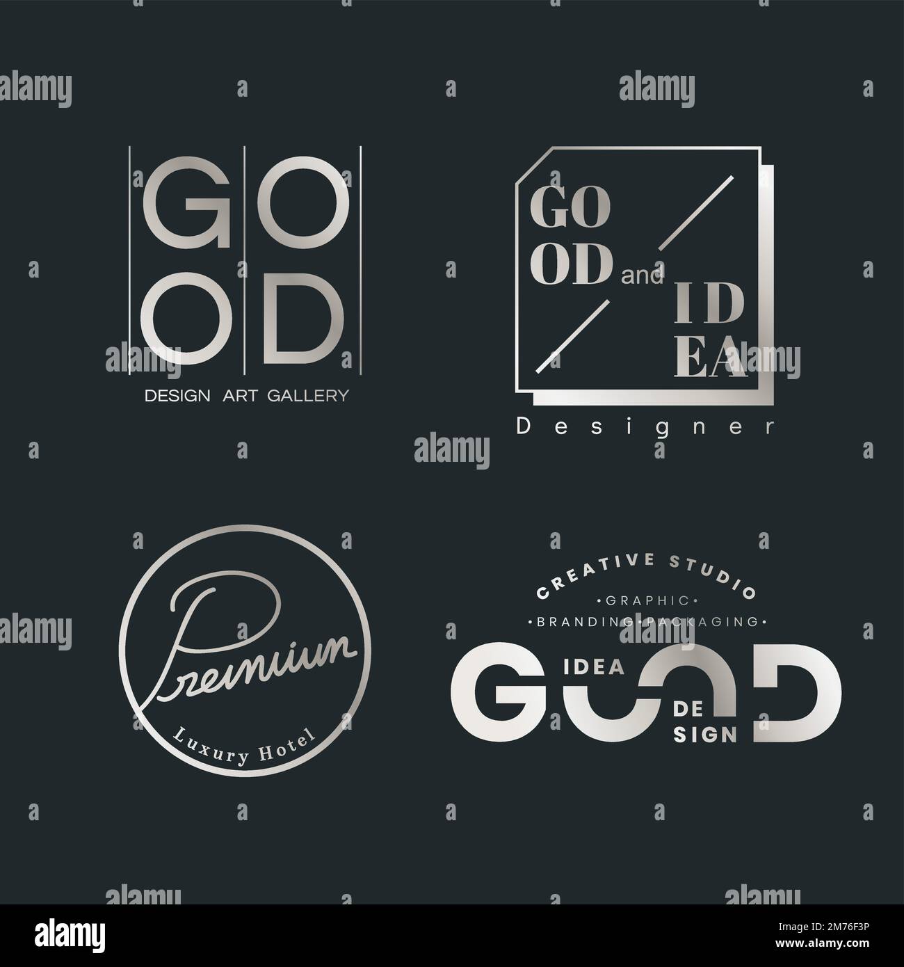 Good idea logo badges design set Stock Vector