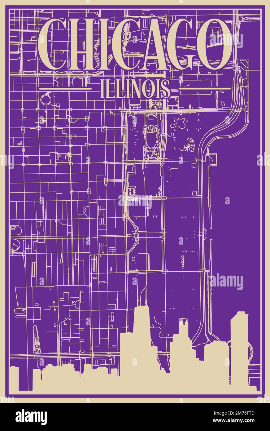 Vintage chicago poster Stock Vector Images - Alamy